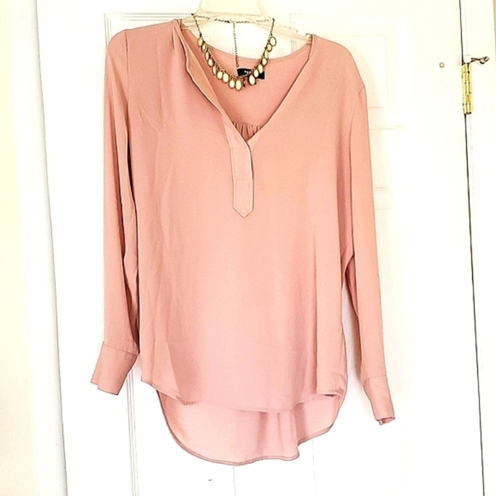 Premise studio Blush long sleeve v neck blouse - Picture 6 of 6